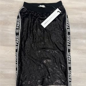 Isabelle Blanche sequin black skirt